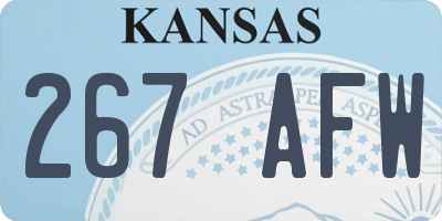 KS license plate 267AFW
