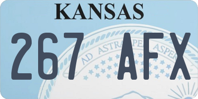 KS license plate 267AFX