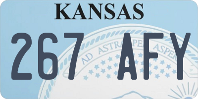 KS license plate 267AFY