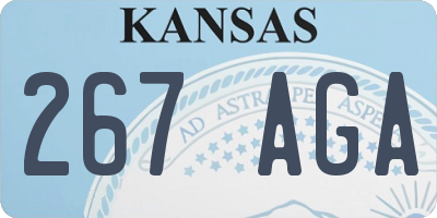 KS license plate 267AGA