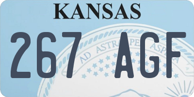 KS license plate 267AGF
