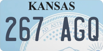 KS license plate 267AGQ