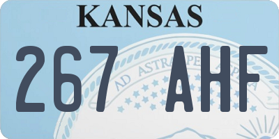 KS license plate 267AHF