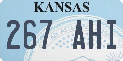 KS license plate 267AHI