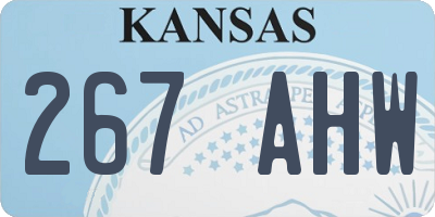 KS license plate 267AHW
