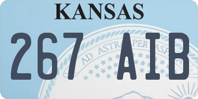 KS license plate 267AIB