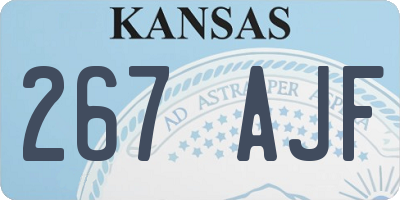 KS license plate 267AJF