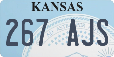 KS license plate 267AJS