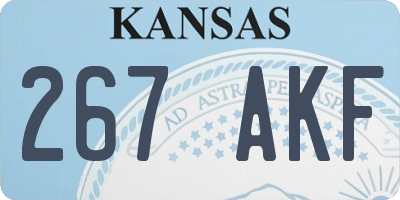 KS license plate 267AKF
