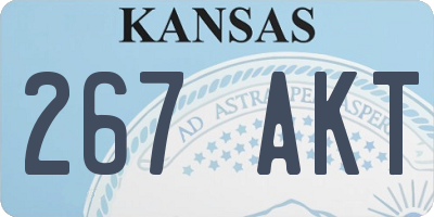 KS license plate 267AKT