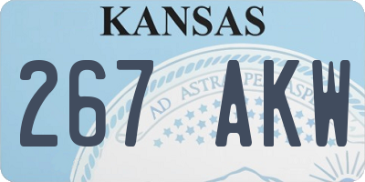 KS license plate 267AKW