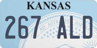 KS license plate 267ALD