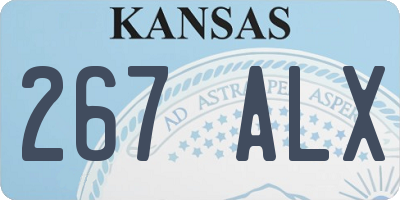 KS license plate 267ALX