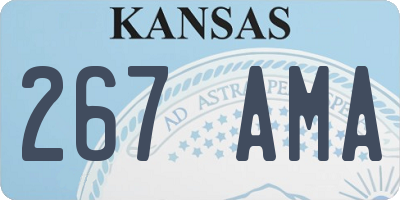 KS license plate 267AMA