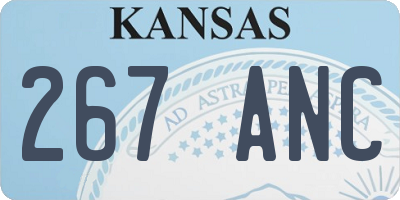 KS license plate 267ANC