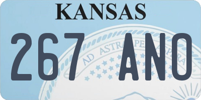 KS license plate 267ANO