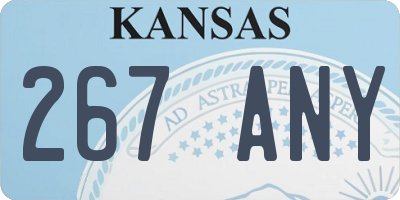KS license plate 267ANY