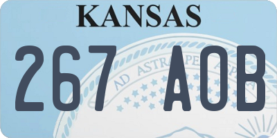 KS license plate 267AOB