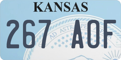 KS license plate 267AOF