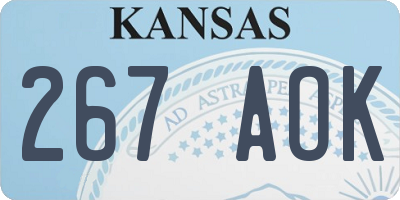 KS license plate 267AOK