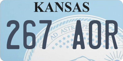 KS license plate 267AOR