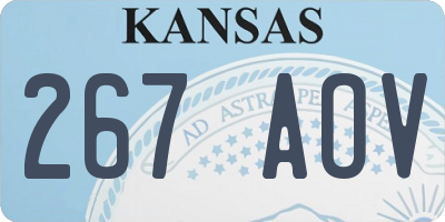 KS license plate 267AOV