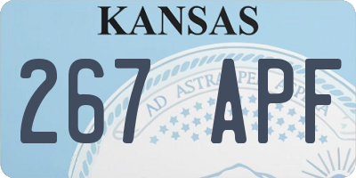 KS license plate 267APF