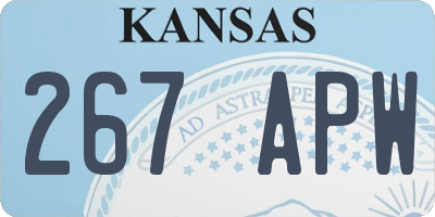 KS license plate 267APW