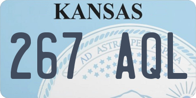 KS license plate 267AQL