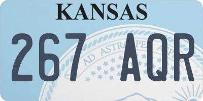 KS license plate 267AQR