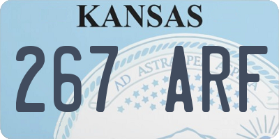 KS license plate 267ARF