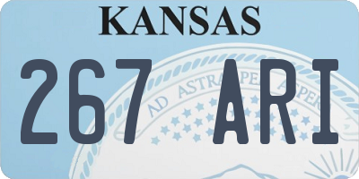 KS license plate 267ARI