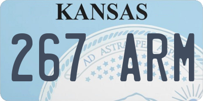 KS license plate 267ARM