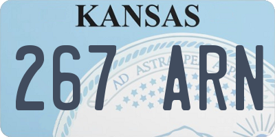 KS license plate 267ARN