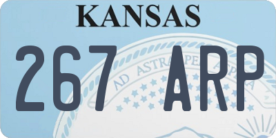 KS license plate 267ARP