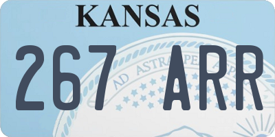 KS license plate 267ARR