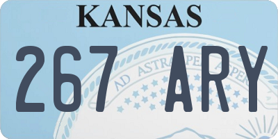KS license plate 267ARY
