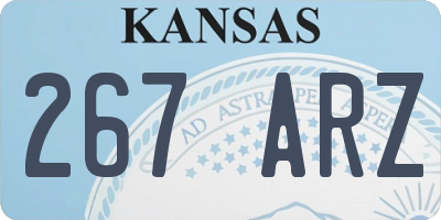KS license plate 267ARZ