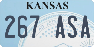 KS license plate 267ASA