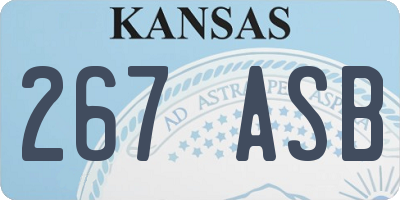KS license plate 267ASB