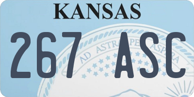 KS license plate 267ASC