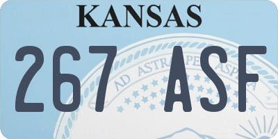 KS license plate 267ASF