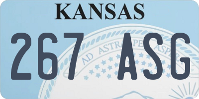 KS license plate 267ASG