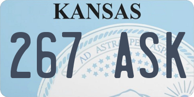 KS license plate 267ASK