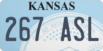 KS license plate 267ASL