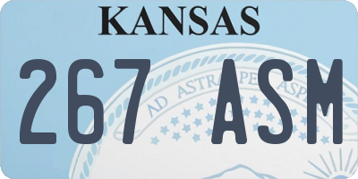 KS license plate 267ASM