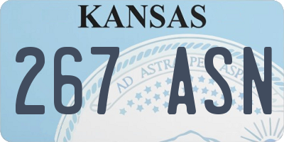 KS license plate 267ASN