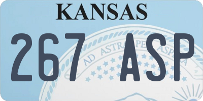 KS license plate 267ASP