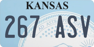 KS license plate 267ASV