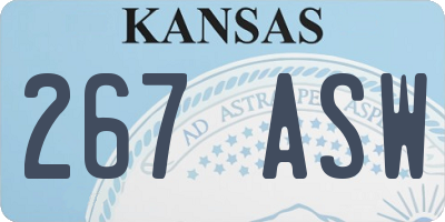 KS license plate 267ASW